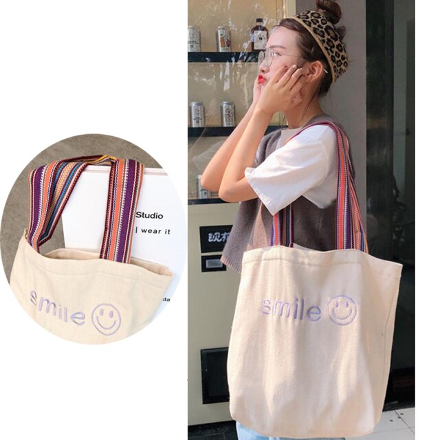 Canvas tote bag / ニコちゃんキャンバスバッグ